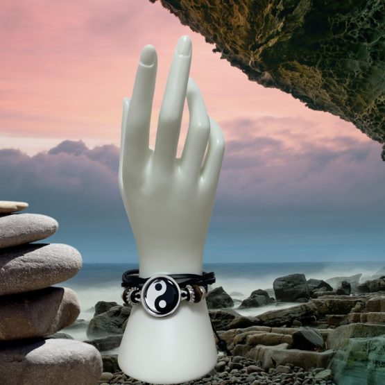 Yin yang deals leather bracelet