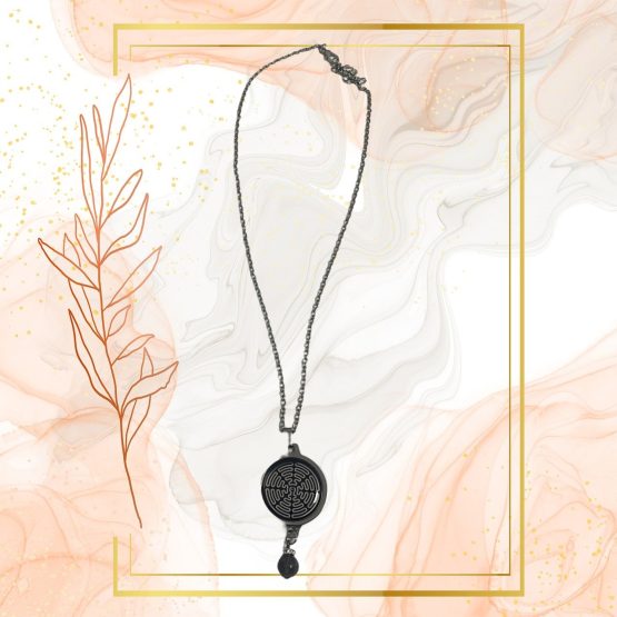 Collier Anti Ondes avec pendentif métal et pierre Larkivite – Image 4