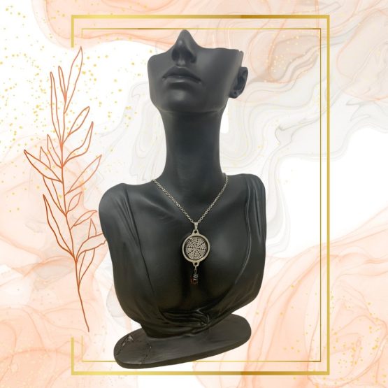 Collier Anti Ondes Mixte avec pendentif métal et pierre Œil de Tigre – Image 3