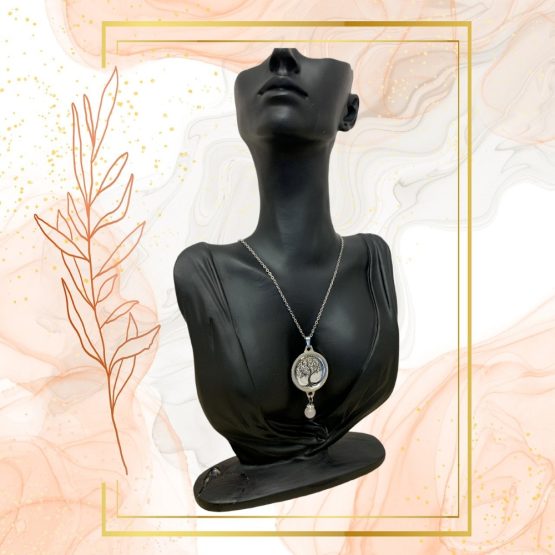 Collier Anti Ondes avec pendentif métal et pierre Quartz rose – Image 3