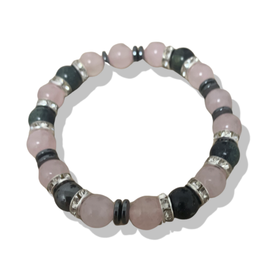 BRACELET FEMME QUARTZ ROSE & JASPE KAMBABA – Image 2