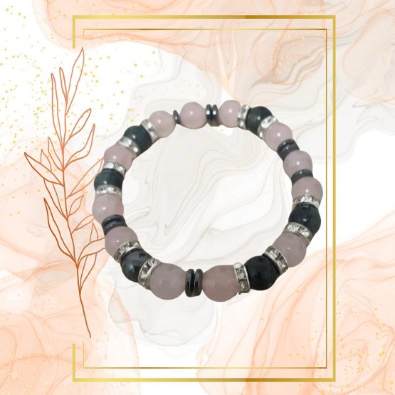 BRACELET FEMME QUARTZ ROSE & JASPE KAMBABA