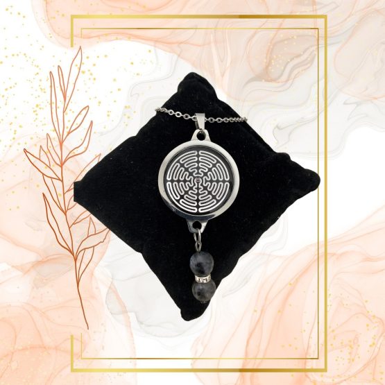 DUO PENDENTIF ANTI ONDE METAL  ET PIERRES LARKIVITE AVEC SON BRACELET ASSORTI – Image 3