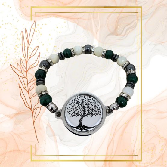 BRACELET ANTI-ONDES « MALACHITE & NACRE »