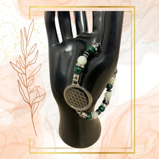 BRACELET ANTI-ONDES « MALACHITE & NACRE » – Image 9